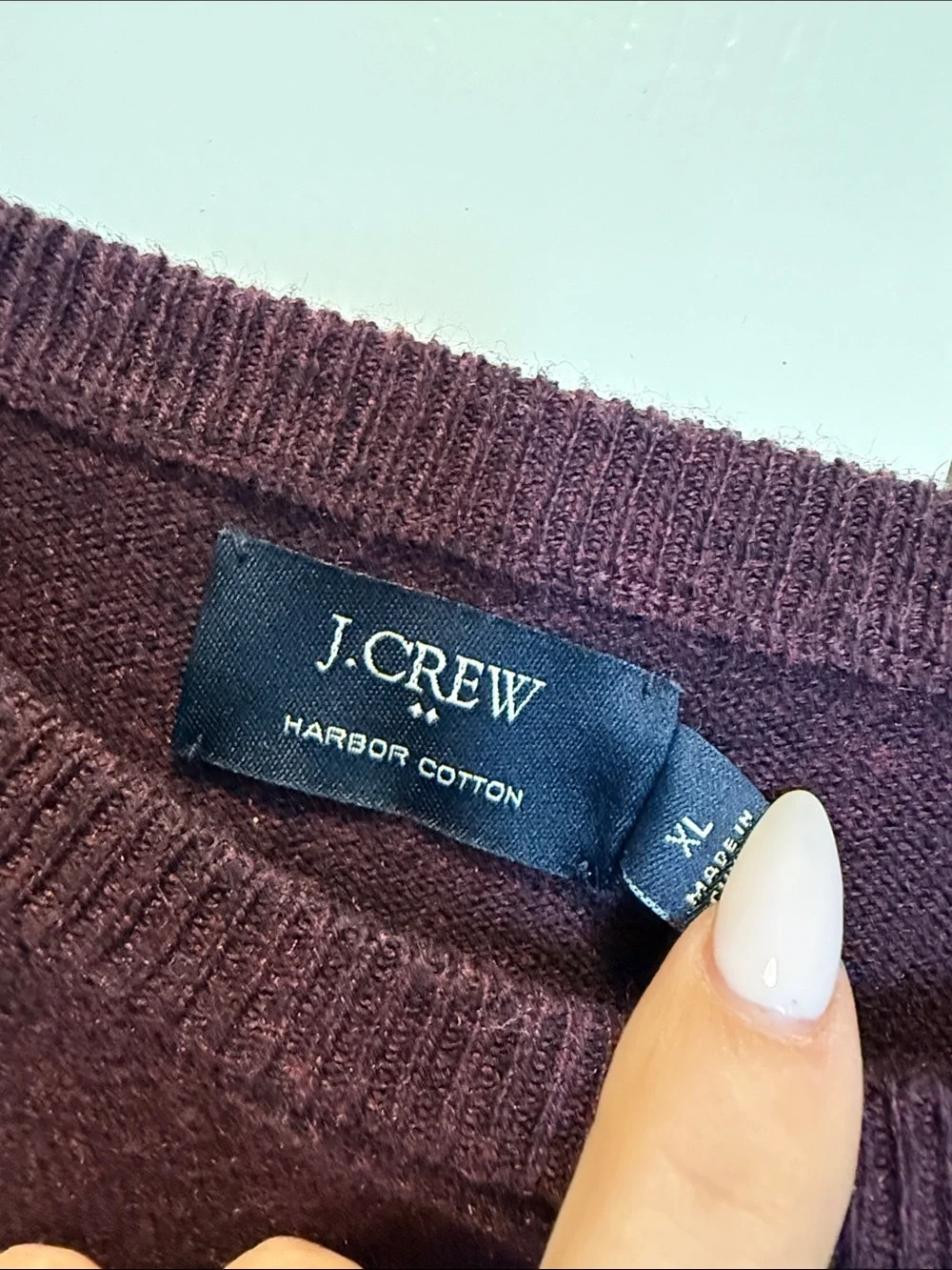 J. Crew Men's Wool and Cotton Crewneck Sweater - Burgundy